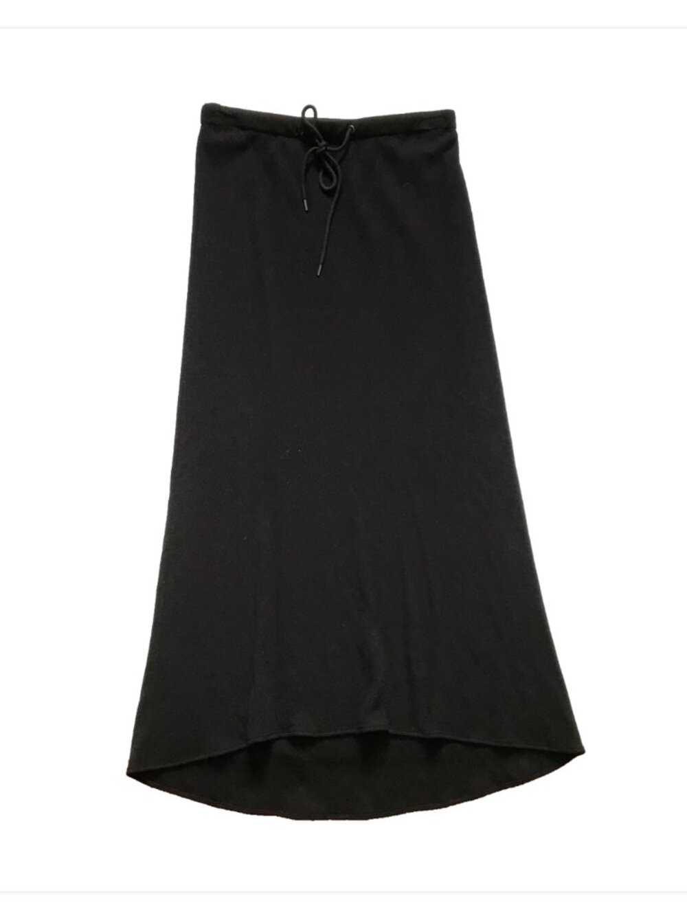 James Perse Maxi Skirt Womens 3 Large Black High Rise Drawstring Waist High Low